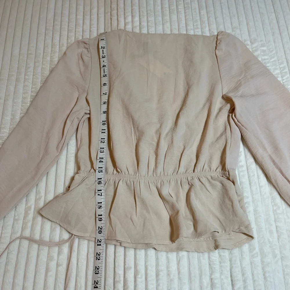 NWT | Olive & Oak | Cream Faux Wrap Blouse - Picture 15 of 15